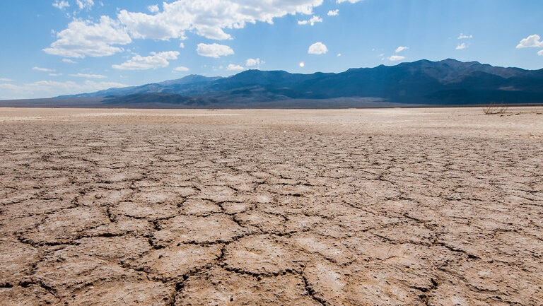 Parched, cracked earth in Death Valley, California