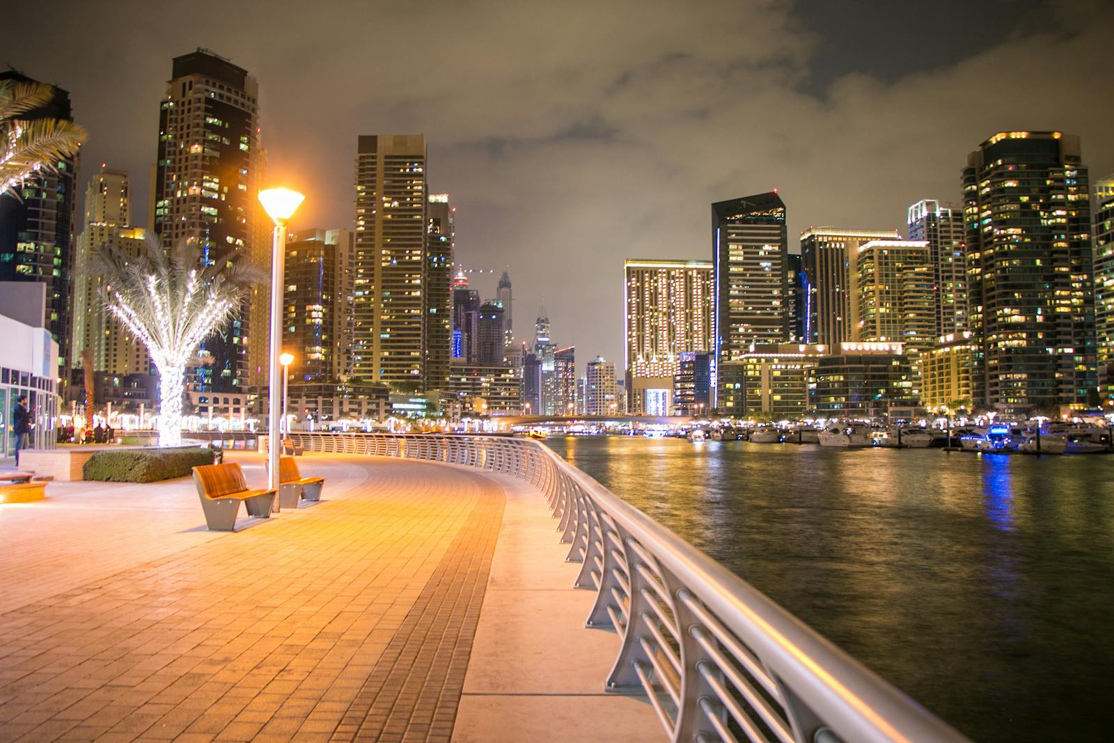 Beautiful night view, showcasing the stunning illuminated skyline and waterfront promenade.