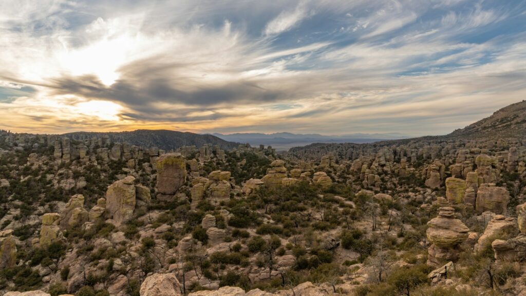 View of Chiricahua Mountains andscape in Arizona