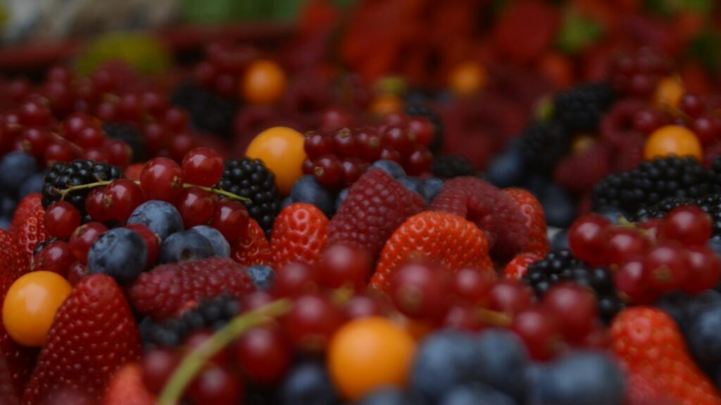 Colorful mix of assorted berries