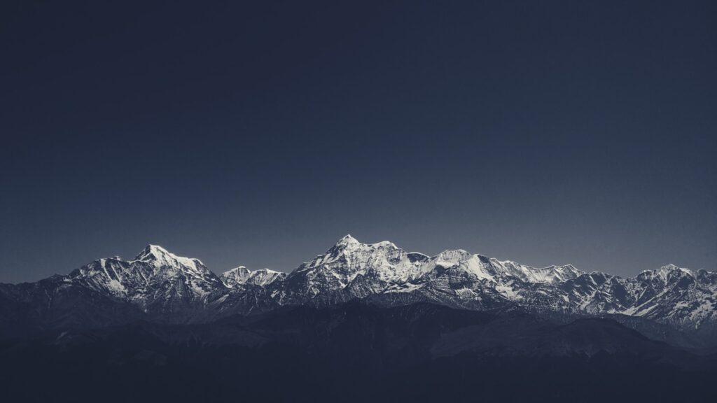 Snow-covered Himalayan mountain range