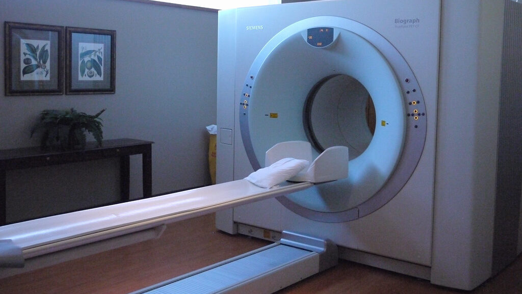 CT scan machine in a room