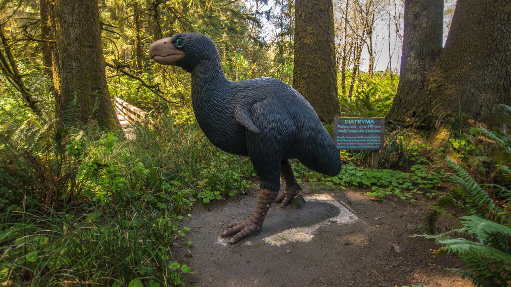 Sculpture of Diatryma, also known as Gastornis