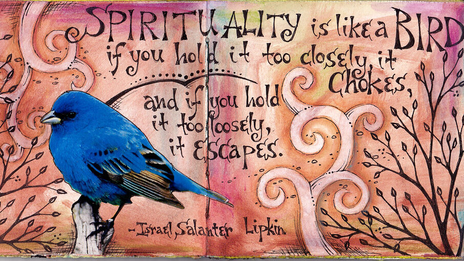 Beautiful hand-drawn bird illustration on a journal