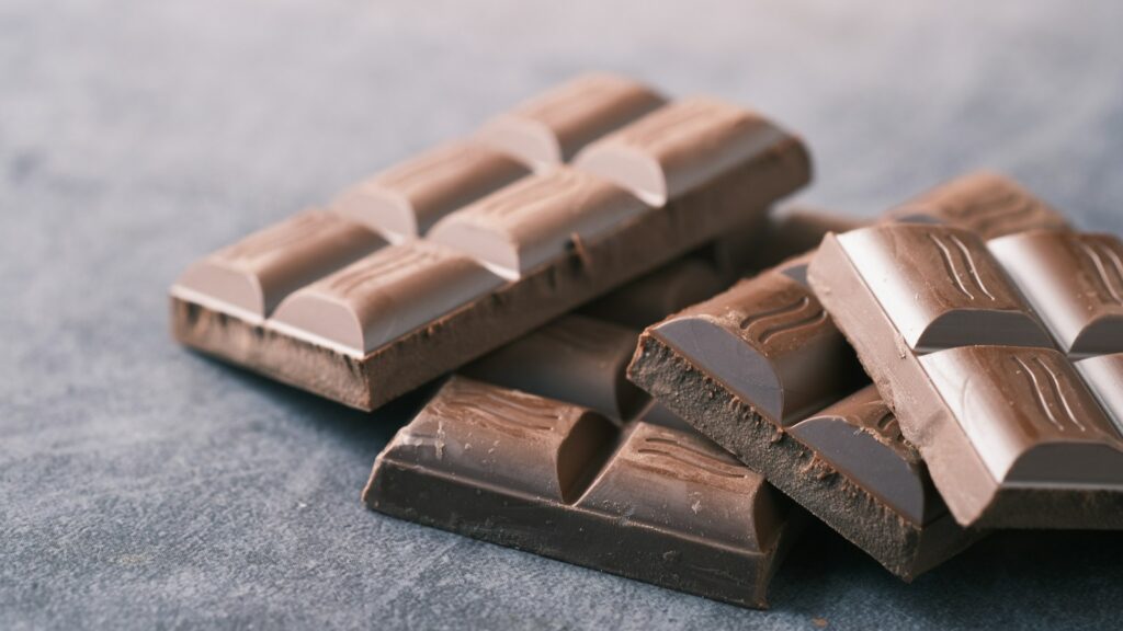 Chocolate bars on kitchen countertop
