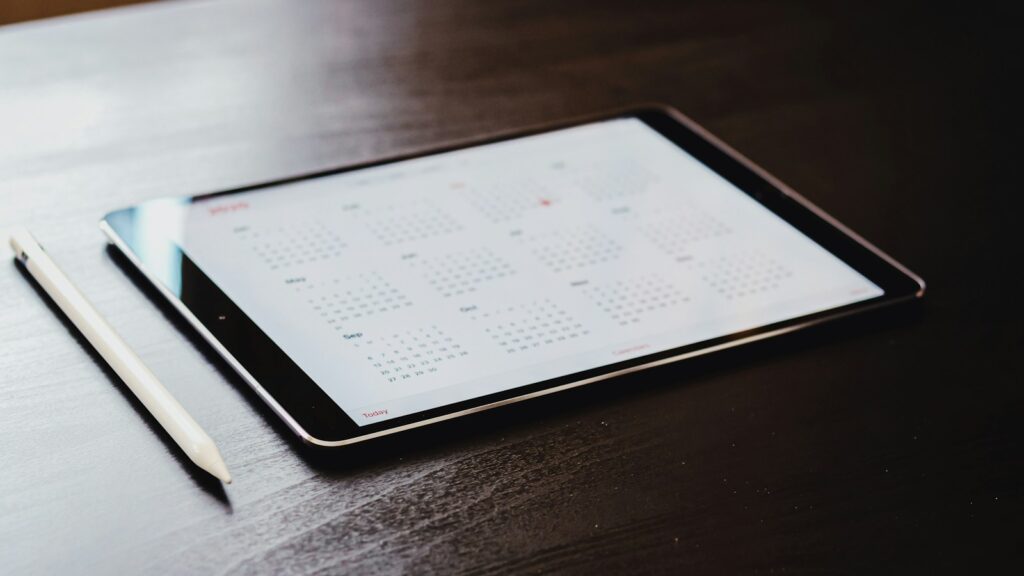 Mobile app calendar interface showing date.